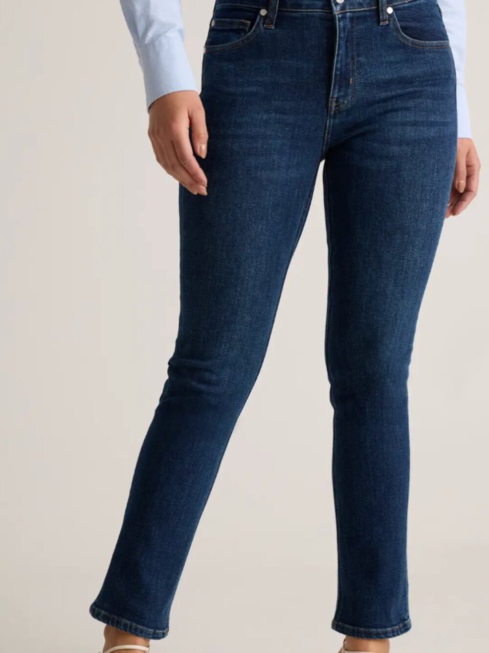 Quince mid-rise slim straight jeans
